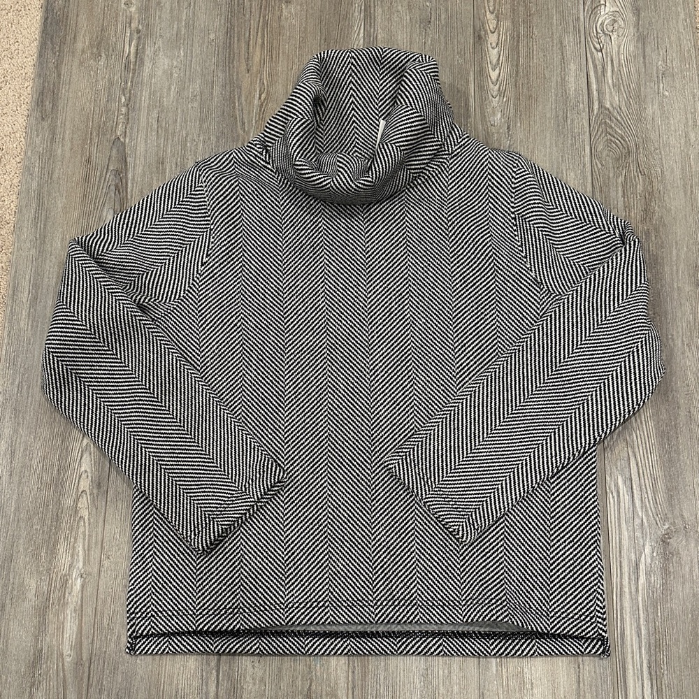 J. Crew Black and White Chevron Sweater